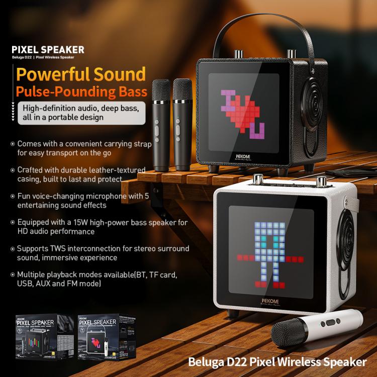 WK Beluga D22 Pixel Desktop Wireless Bluetooth Speaker(Black) - Desktop Speaker by WK | Online Shopping UK | buy2fix