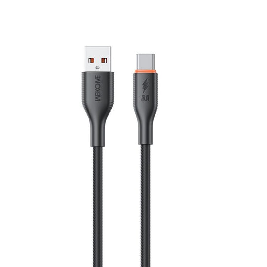 WK WDC-91a 66W USB to Type-C Silicone Data Cable, Length: 1m(Black)