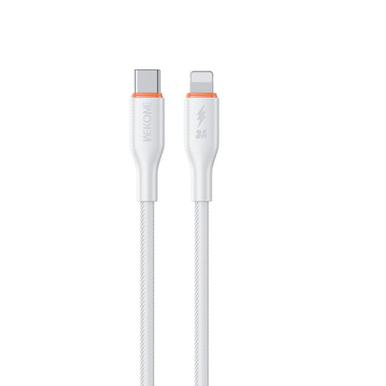 WK WDC-92 PD27W Type-C to 8 Pin Silicone Data Cable, Length: 1.2m(White)