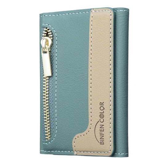 Zipper Leather Horizontal Magnetic Wallet Card Bag Case(Green) - Adhesive Card Holders by buy2fix | Online Shopping UK | buy2fix