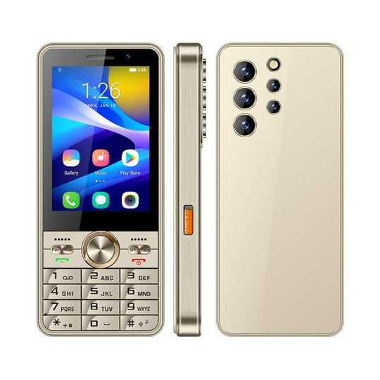 UNIWA XS24 Keypad Phone, 2GB+16GB, 3.5 inch Android 8.1 Mediatek MT6737M Quad Core, Flashlights, Network: 4G, Support Google Store(Gold)
