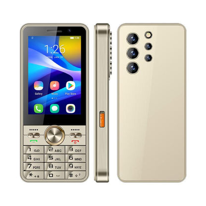 UNIWA XS24 Keypad Phone, 2GB+16GB, 3.5 inch Android 8.1 Mediatek MT6737M Quad Core, Flashlights, Network: 4G, Support Google Store, Plug:US Plug(Gold) - Others by UNIWA | Online Shopping UK | buy2fix