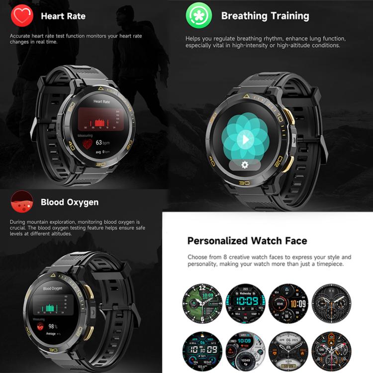 UNIWA DM300 4G Android Watch Phone, 2GB+16GB, 1.43 inc Unisoc SL8541E Quad Core, Support Heart Rate / Blood Oxygen(Black) - Smart Watches by UNIWA | Online Shopping UK | buy2fix