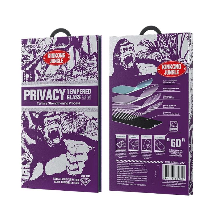 For iPhone 15 Pro Max WK WTP-097 Jungle Series Kinkong 6D Curved Privacy Tempered Glass Film - iPhone 15 Pro Max Tempered Glass by WK | Online Shopping UK | buy2fix