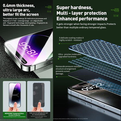 For iPhone 15 Pro WK WTP-097 Jungle Series Kinkong 6D Curved Privacy Tempered Glass Film - iPhone 15 Pro Tempered Glass by WK | Online Shopping UK | buy2fix