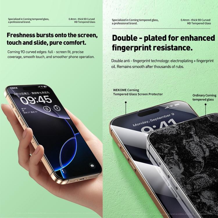 For iPhone 16 Pro WK WTP-102 Jungle Series Kinkong Corning 9D Curved HD Tempered Glass Film - iPhone 16 Pro Tempered Glass by WK | Online Shopping UK | buy2fix