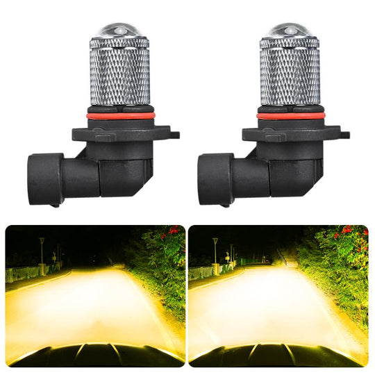 9006 Pair 8.5W 12-60V Car Lens Fog Light Bulb(Gold Light)