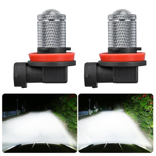 H11 Pair 8.5W 12-60V Car Lens Fog Light Bulb(White Light)