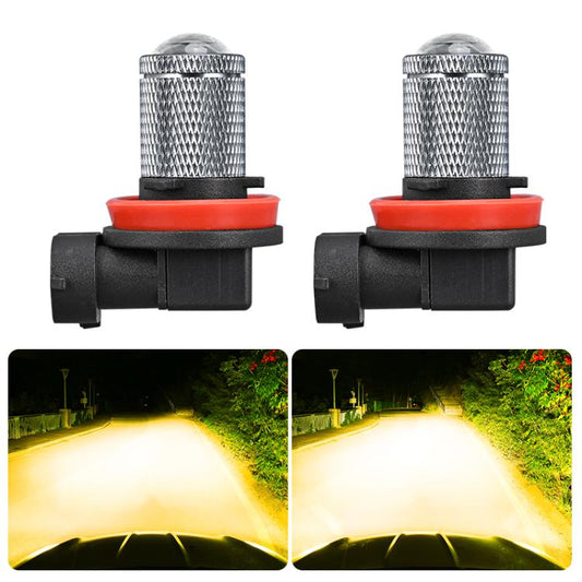 H11 Pair 8.5W 12-60V Car Lens Fog Light Bulb(Gold Light) - Fog / Driving Lights by buy2fix | Online Shopping UK | buy2fix