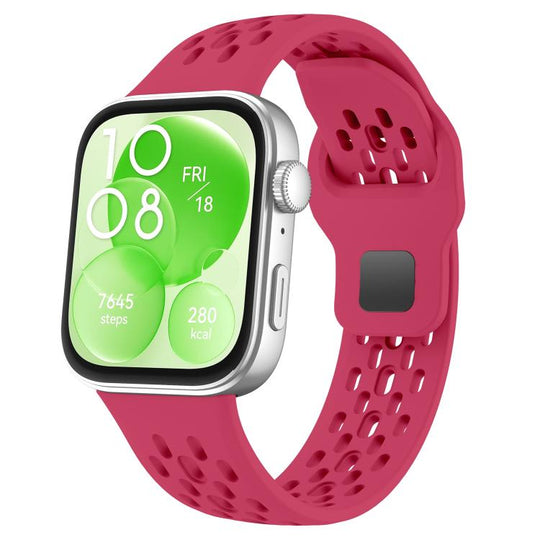 For Huawei Watch Fit 5 / Fit 5 Pro / Fit 4 xDfind Mesh Reverse Buckle Silicone Watch Band(Wine Red)