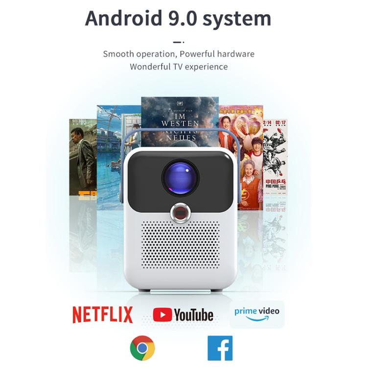 CYS2 Portable HD Android Projector Smart Home Theater, 1GB+8GB, Amlogic T950s, Specification:AU Plug(White Blue) - LED Projector by buy2fix | Online Shopping UK | buy2fix