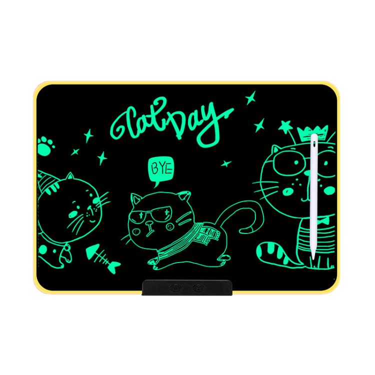 Rechargeable Children Graffiti LCD Drawing Board, Style:16 inch Yellow / Green Writing -  by buy2fix | Online Shopping UK | buy2fix