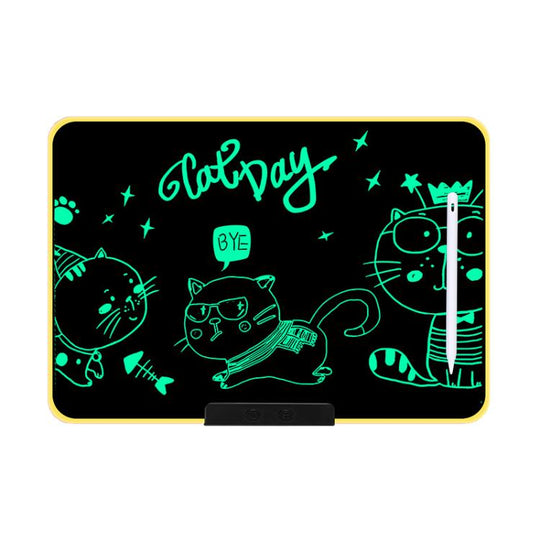 Rechargeable Children Graffiti LCD Drawing Board, Style:16 inch Yellow / Green Writing