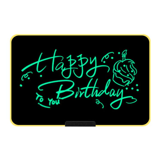 Rechargeable Children Graffiti LCD Drawing Board, Style:21 inch Yellow / Green Writing