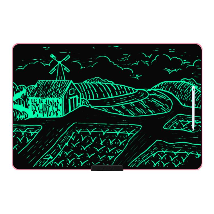 Rechargeable Children Graffiti LCD Drawing Board, Style:28 inch Pink / Green Writing -  by buy2fix | Online Shopping UK | buy2fix