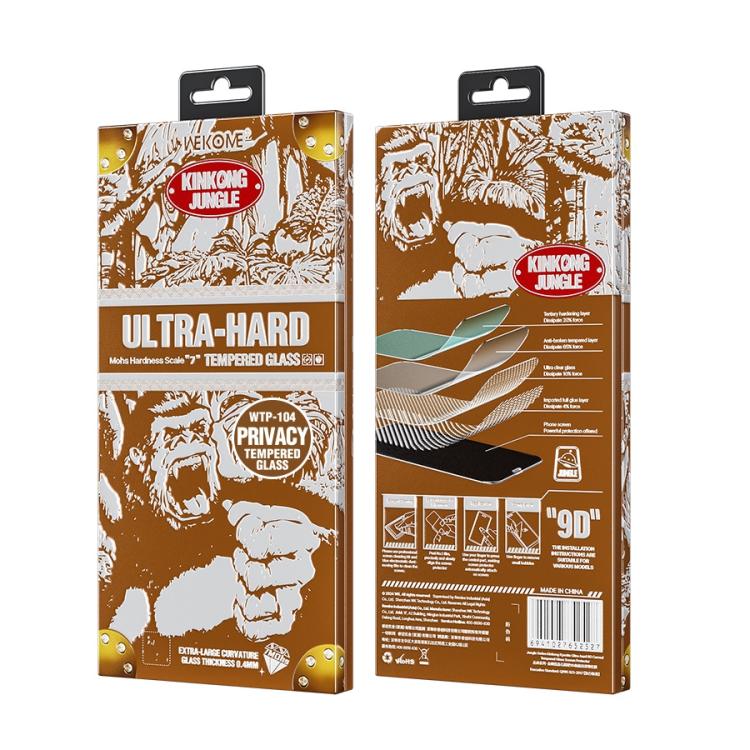 For iPhone 15 Pro Max WK WTP-104 Jungle Series Kinkong Kyanite Ultra-hard 9D Curved Privacy Aluminum Glass Film - iPhone 15 Pro Max Tempered Glass by WK | Online Shopping UK | buy2fix
