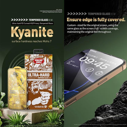 For iPhone 15 Pro WK WTP-104 Jungle Series Kinkong Kyanite Ultra-hard 9D Curved Privacy Aluminum Glass Film - iPhone 15 Pro Tempered Glass by WK | Online Shopping UK | buy2fix
