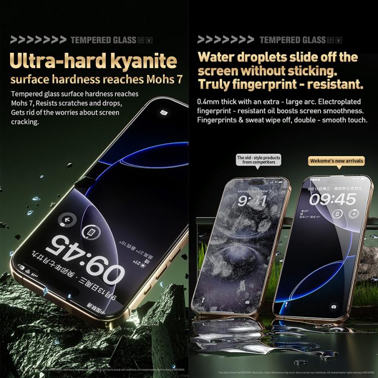 For iPhone 15 Pro WK WTP-104 Jungle Series Kinkong Kyanite Ultra-hard 9D Curved Privacy Aluminum Glass Film - iPhone 15 Pro Tempered Glass by WK | Online Shopping UK | buy2fix