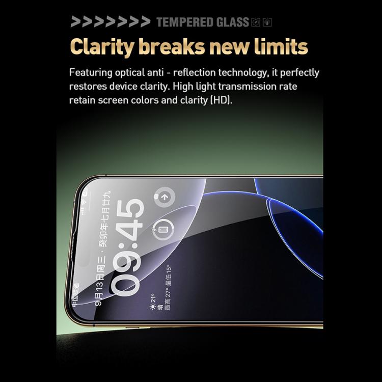 For iPhone 15 Pro WK WTP-104 Jungle Series Kinkong Kyanite Ultra-hard 9D Curved Privacy Aluminum Glass Film - iPhone 15 Pro Tempered Glass by WK | Online Shopping UK | buy2fix