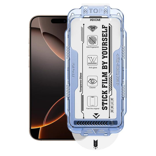 For iPhone 16 Pro Max WK WTP-115 Easy Install 6D Curved Ultra-Fine Edge HD Tempered Glass Film