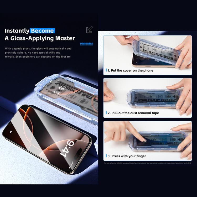 For iPhone 16 Pro WK WTP-115 Easy Install 6D Curved Ultra-Fine Edge HD Tempered Glass Film - iPhone 16 Pro Tempered Glass by WK | Online Shopping UK | buy2fix