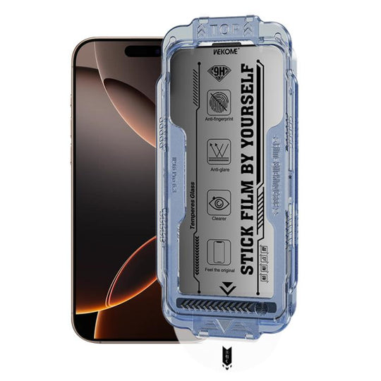 For iPhone 16 Pro Max WK WTP-116 Easy Install 6D Curved Ultra-Fine Edge Privacy Tempered Glass Film