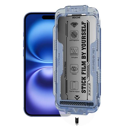 For iPhone 16 Plus / 15 Plus WK WTP-116 Easy Install 6D Curved Ultra-Fine Edge Privacy Tempered Glass Film