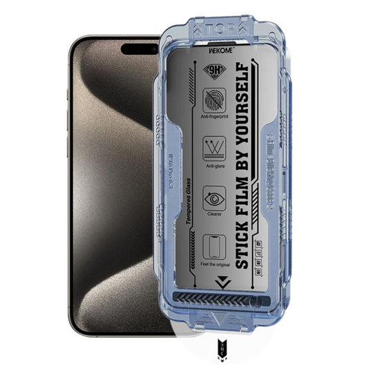 For iPhone 15 Pro Max WK WTP-116 Easy Install 6D Curved Ultra-Fine Edge Privacy Tempered Glass Film