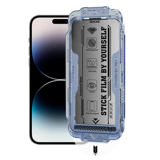 For iPhone 14 Pro WK WTP-116 Easy Install 6D Curved Ultra-Fine Edge Privacy Tempered Glass Film