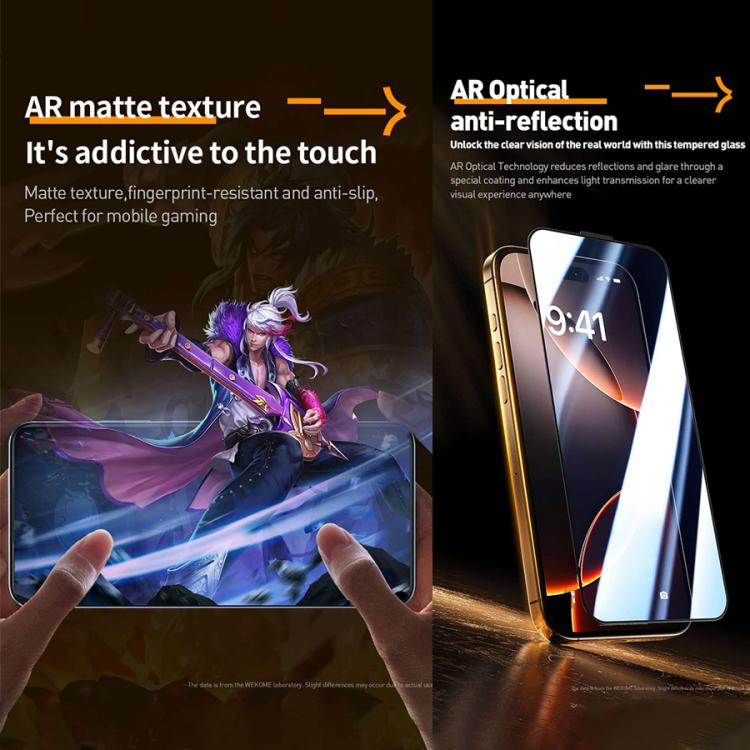For iPhone 16 Pro WK WTP-117 Easy Install 6D Curved Ultra-Fine Edge AR Frosted Tempered Glass Film - iPhone 16 Pro Tempered Glass by WK | Online Shopping UK | buy2fix