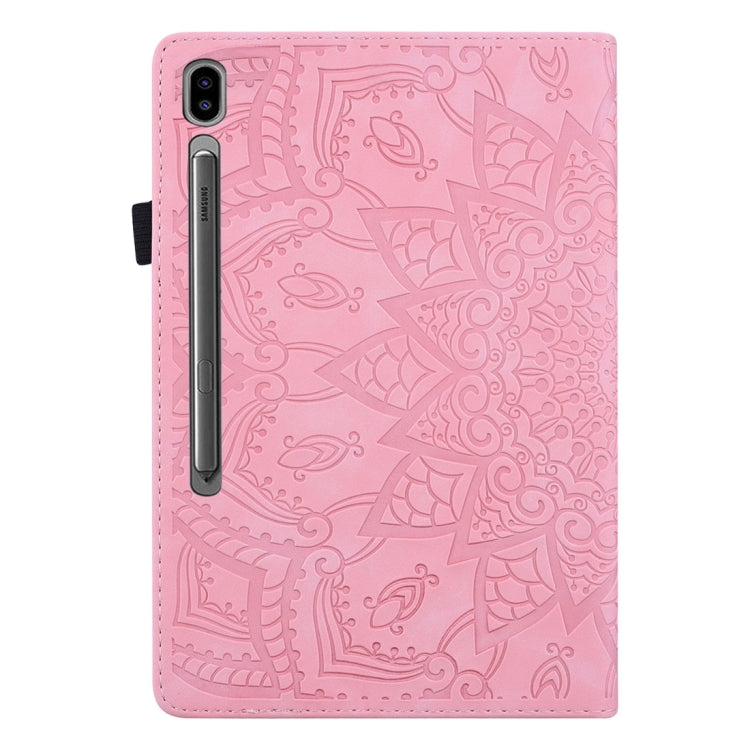 For Samsung Galaxy Tab S8 / Galaxy Tab S7 Calf Texture Embossed Horizontal Flip Leather Case with Holder & Card Slots & Photo Frame(Pink) by buy2fix
