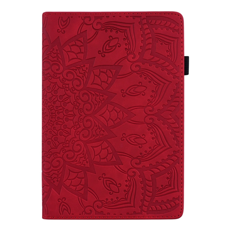 For Samsung Galaxy Tab S8+ / Tab S8 Plus / Tab S7 FE / Tab S7+ Calf Texture Embossed Horizontal Flip Leather Case with Holder & Card Slots & Photo Frame(Red) by buy2fix