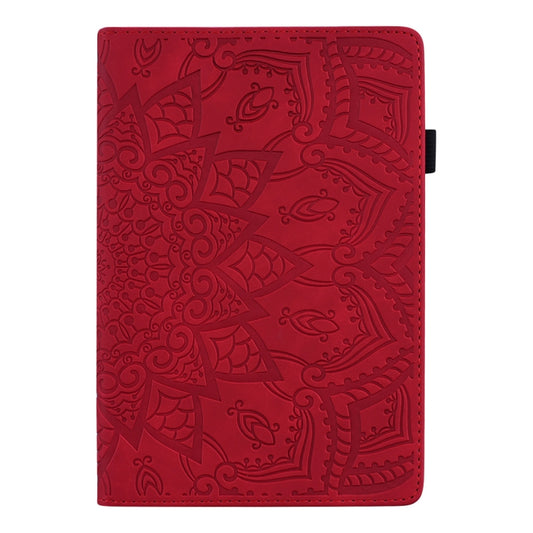 For Samsung Galaxy Tab S8+ / Tab S8 Plus / Tab S7 FE / Tab S7+ Calf Texture Embossed Horizontal Flip Leather Case with Holder & Card Slots & Photo Frame(Red) by buy2fix