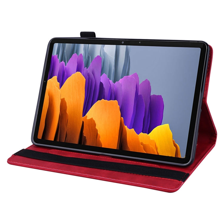 For Samsung Galaxy Tab S8+ / Tab S8 Plus / Tab S7 FE / Tab S7+ Calf Texture Embossed Horizontal Flip Leather Case with Holder & Card Slots & Photo Frame(Red) by buy2fix