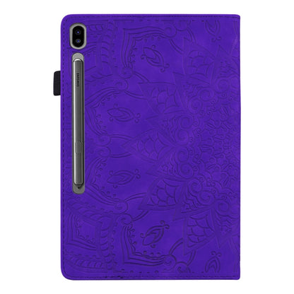 For Samsung Galaxy Tab S8+ / Tab S8 Plus / Tab S7 FE / Tab S7+ Calf Texture Embossed Horizontal Flip Leather Case with Holder & Card Slots & Photo Frame(Purple) by buy2fix