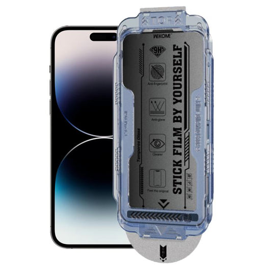 For iPhone 14 Pro WK WTP-118 Easy Install 6D Curved Ultra-Fine Edge Frosted Privacy Tempered Glass Film