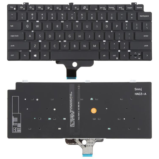 US Version Backlit Laptop Keyboard for Dell LATITUDE P33S 13-7300 7310(Black)