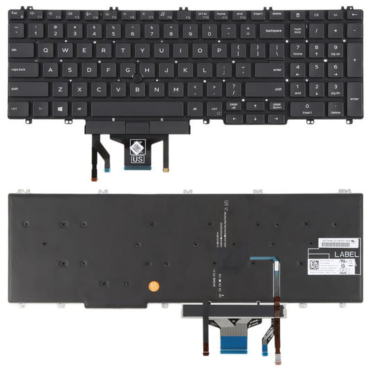 US Version Backlit Laptop Keyboard with Pointing for Dell Latitude 5500 5501 5511 5510 3500 3501 0MMH7V(Black) - Replacement Keyboards by buy2fix | Online Shopping UK | buy2fix