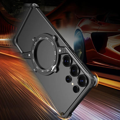 For Samsung Galaxy S25 Ultra 5G S Shaped 360 Holder Airbag Frameless MagSafe Metal Phone Case(Desert Gold) - Galaxy S25 Ultra 5G Cases by buy2fix | Online Shopping UK | buy2fix