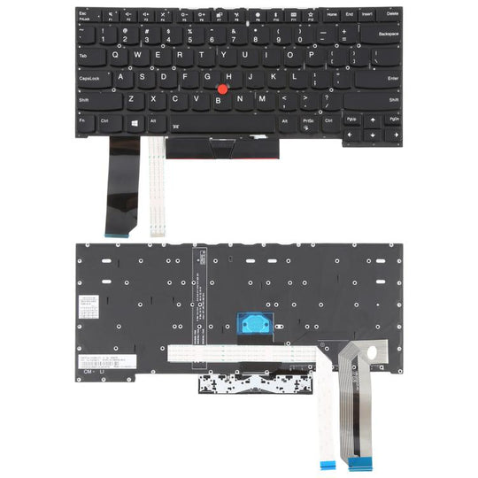 US Version Backlit Laptop Keyboard with Pointing for Lenovo Thinkpad E480 E485 E490 E495 E490S L380 L480 L390 L490 R480 R490 T480S T490 T495 01YP360(Black)