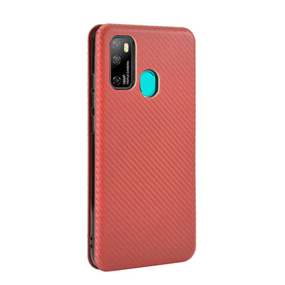 For Ulefone Note 9P Carbon Fiber Texture Horizontal Flip TPU + PC + PU Leather Case with Card Slot(Brown) by buy2fix