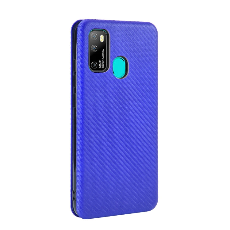 For Ulefone Note 9P Carbon Fiber Texture Horizontal Flip TPU + PC + PU Leather Case with Card Slot(Blue) by buy2fix