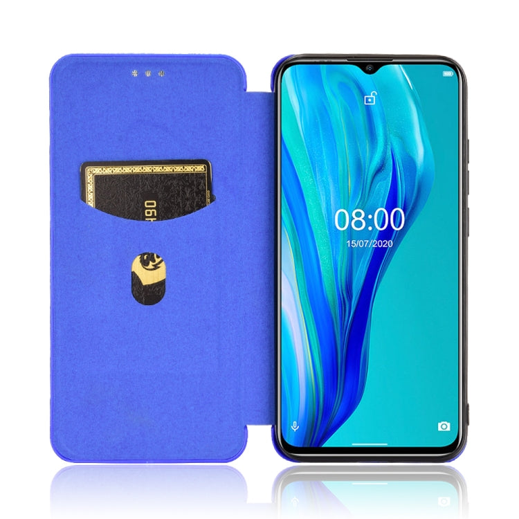 For Ulefone Note 9P Carbon Fiber Texture Horizontal Flip TPU + PC + PU Leather Case with Card Slot(Blue) by buy2fix