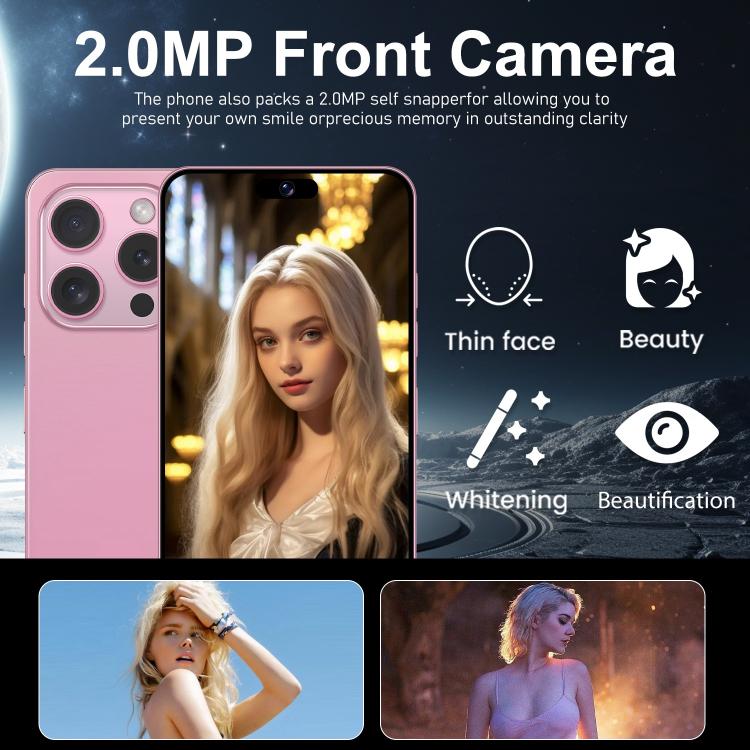 I16 Pro Max / VD1, 3GB+32GB, 6.8 inch Android 10 MTK6753 Octa Core, Network: 4G, Dual SIM, Plug:AU Plug(Pink) -  by buy2fix | Online Shopping UK | buy2fix