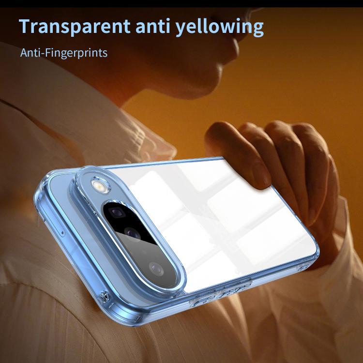 For Google Pixel 10 PC Hybrid TPU Airbag Shockproof Phone Case(Transparent Blue) - Google Cases by buy2fix | Online Shopping UK | buy2fix
