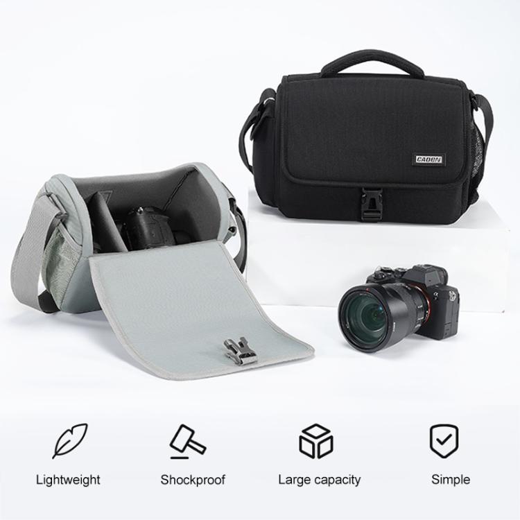 CADeN D27-1 Portable Digital Camera Bag with Strap, Size:26 x 21 x 15cm Grey - Strap Satchel by CADeN | Online Shopping UK | buy2fix