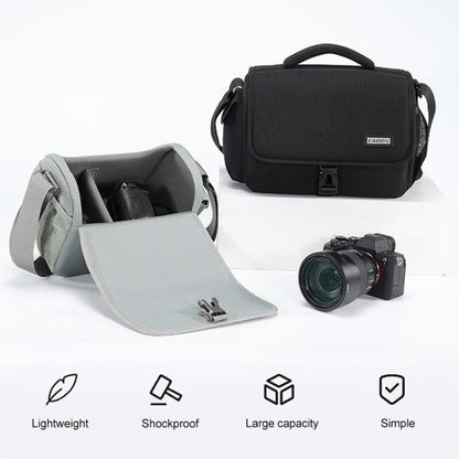 CADeN D27-1 Portable Digital Camera Bag with Strap, Size:26 x 21 x 15cm Grey - Strap Satchel by CADeN | Online Shopping UK | buy2fix