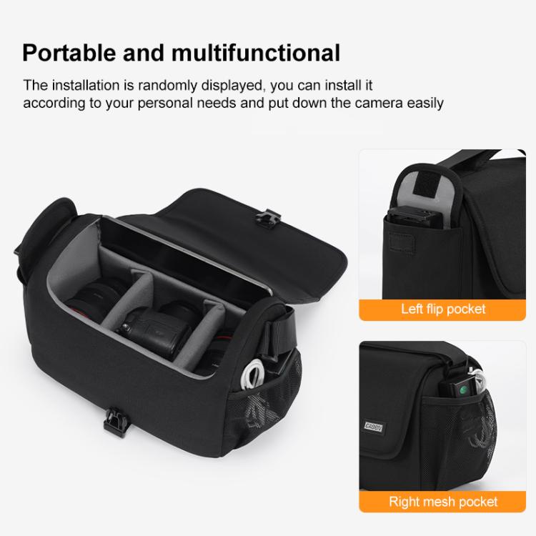 CADeN D27-1 Portable Digital Camera Bag with Strap, Size:26 x 21 x 15cm Grey - Strap Satchel by CADeN | Online Shopping UK | buy2fix