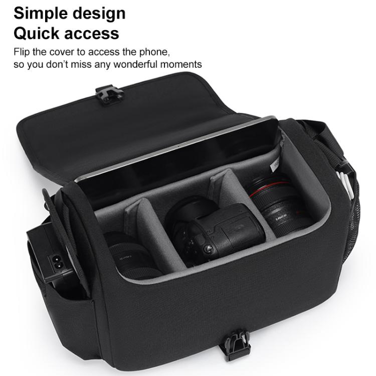 CADeN D27-1 Portable Digital Camera Bag with Strap, Size:26 x 21 x 15cm Grey - Strap Satchel by CADeN | Online Shopping UK | buy2fix