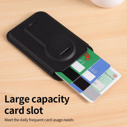 Magnetic Foldable 360 Degree Rotating Bracket Card Bag(Black) - Adhesive Card Holders by buy2fix | Online Shopping UK | buy2fix